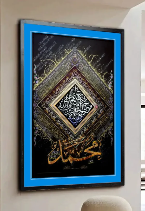 Glass with handmade wooden frame 3